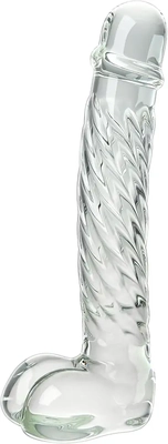 I love this solid glass dildo with spiral texture and easy cleaning.