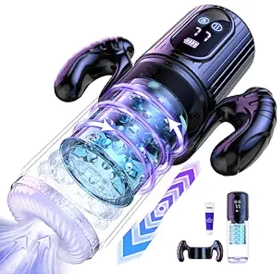 My 5-in-1 masturbator: powerful suction, rotation, thrusting, quiet, easy clean, worth it!