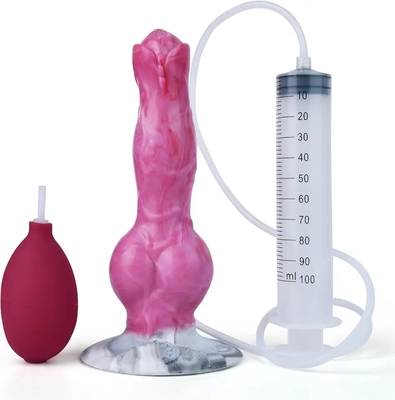 My squirting dog dildo is comfortable, high quality, and easy to clean.