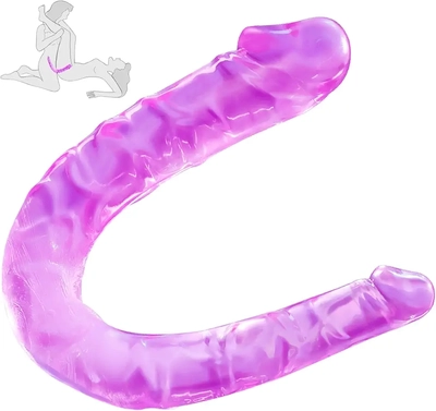 This double dildo is very soft, flexible, body-safe, easy to clean. Perfect solo/partner play, ideal length, bends easily, beginner-friendly. flexibleSex Toys