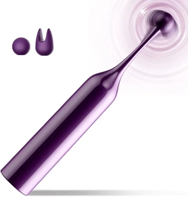 Dainty yet powerful mini vibrator with slim wand for hands-free pleasure.