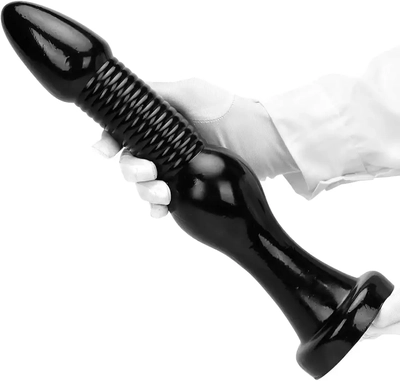Tapered head and ridges hit my P-spot. Flexible PVC skin-friendly and easy clean. Strong suction cup for hands-free. Love it! flexibleSex Toys