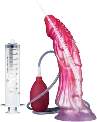 This curved, bendy silicone toy is huge yet comfortable, with an amazing squirting function.