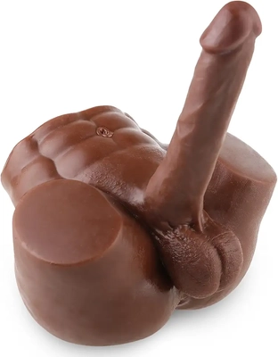 My 8LB male doll with flexible dildo feels lifelike and is easy to clean.