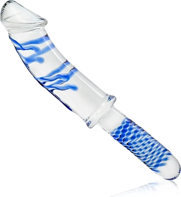 I love this glass dildo's spiral texture and temperature play, but measurements are off.