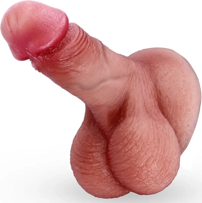 Realistic small dildo with lifelike veins and soft silicone