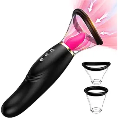 Two cups, gentle suction, enjoyable on both areas, but wish for faster speeds.