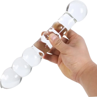 This borosilicate glass dildo hits the spot safely with dual-ended versatility.