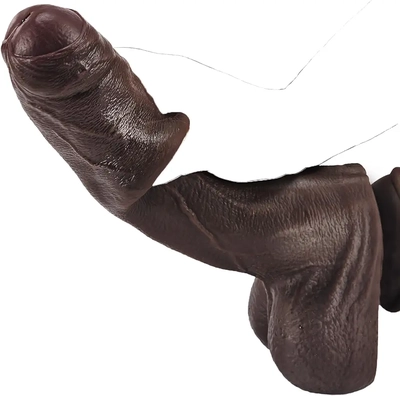 Movable skin dildo feels amazingly realistic; strong suction cup enables hands-free pleasure.