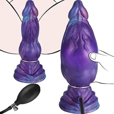 This inflatable dildo is fun, gets very large, and feels well-made.