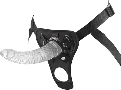 I got a quality, adjustable harness with soft, bendable penis that fits perfectly.  adult product reviews