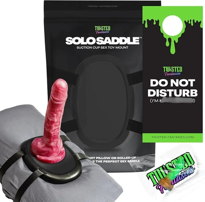 It straps to pillows, holds suction dildos firmly, lets me ride hands-free.
