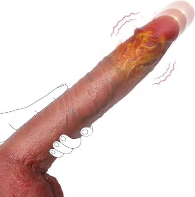 I love this thrusting dildo's realistic texture, strong vibration, and easy cleanup.