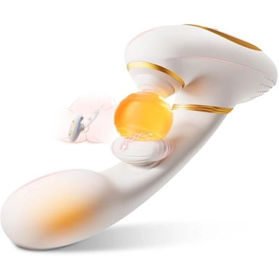 This quiet, warm, waterproof vibrator with smooth thrusting feels amazing for couples.