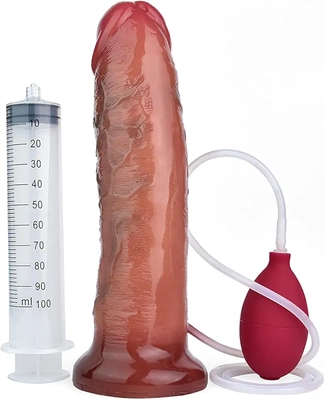 I love this huge squirting dildo; warm-oil filling feels deep and satisfying.