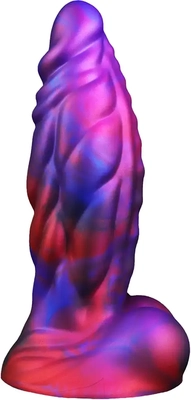 Huge dildo too girthy for me, yet soft, pliable, with powerful suction.